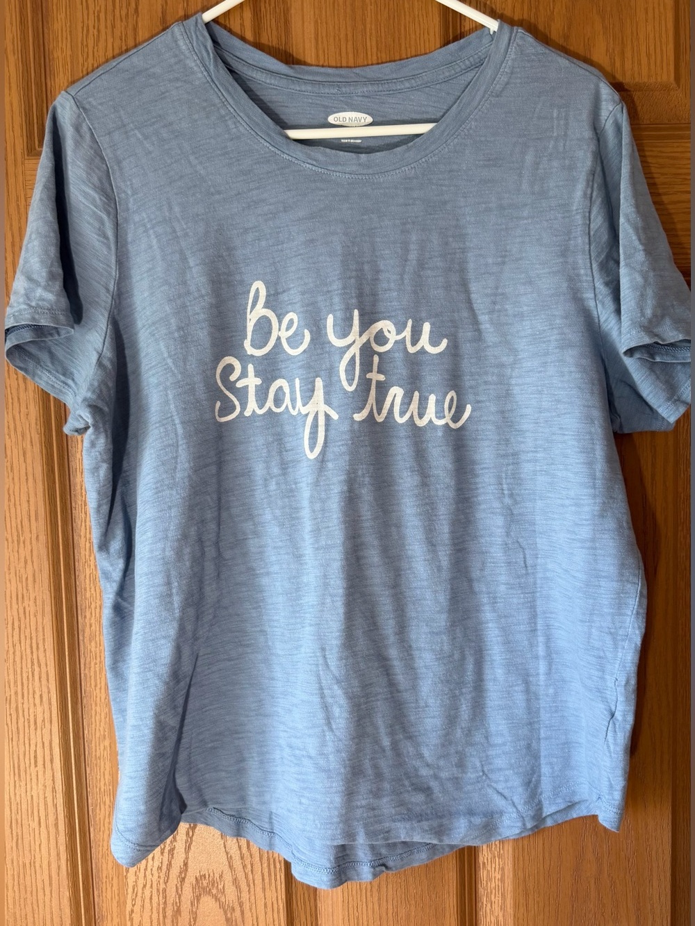 Old Navy Light Blue "Be You Stay True" Graphic Tee
